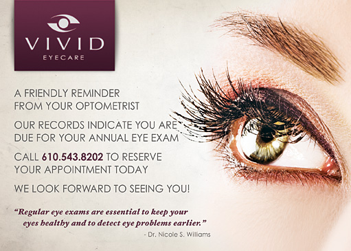 Vivid Eyecare Appointment Postcards by BC Design